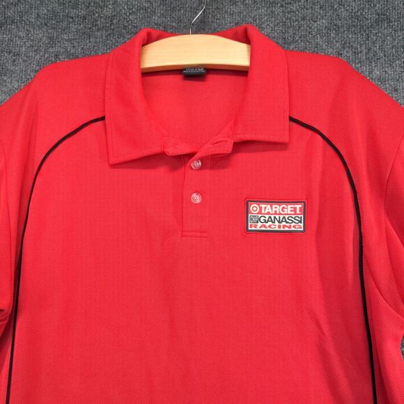 BRG Golf Men's Target Chip Ganassi Racing Polo Shirt Red Large Dry Tech - Picture 3 of 16